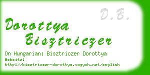 dorottya bisztriczer business card